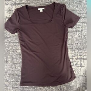 RW&CO. Brown Scoop Neck Short Sleeve Tee